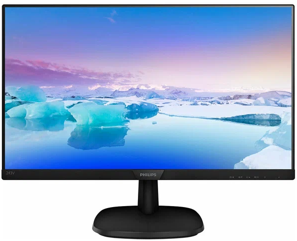 Монитор Philips 23.8" 243V7QSB (00/01) черный IPS 1920x1080, 8 ms, 178*/178*, 250cd/m, 10M:1, D-sub DVI